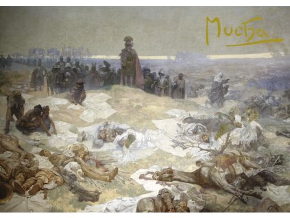 Pohled Alfons Mucha Slovanská epopej – Bitva grunwaldská, krátký