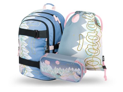 BAAGL 3 SET Skate Moon: batoh, penál, sáček