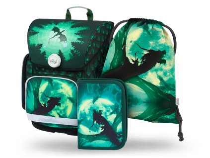 BAAGL 3 SET Ergo Drak: aktovka, penál, sáček