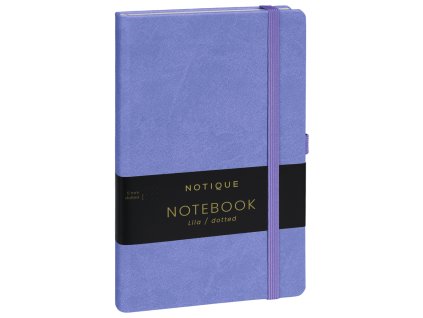 NOTIQUE Notes Lila, tečkovaný, 13 x 21 cm