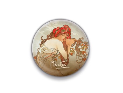 Magnet Alfons Mucha – Léto, kulatý 5 cm