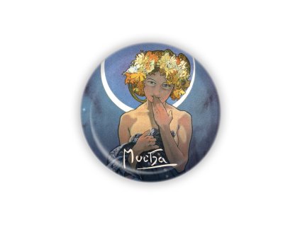 Kovový otvírák Alfons Mucha - Luna, ø 5,8 cm