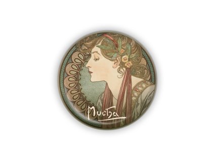 Kovový otvírák Alfons Mucha - Laurel, ø 5,8 cm