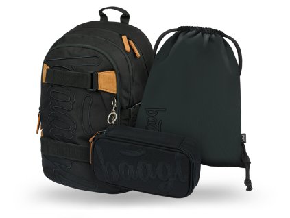 BAAGL 3 SET Skate Darkness: batoh, penál, sáček