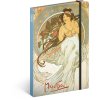 NOTIQUE Notes Alfons Mucha – Hudba, linkovaný, 13 x 21 cm