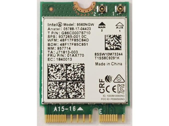 Intel Wireless-AC 9560, 2230, 2x2 AC+BT, Gigabit, 9560.NGW