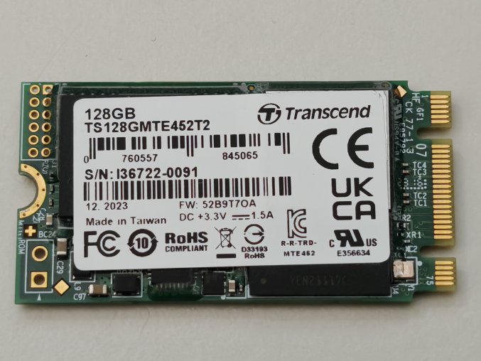 Transcend 128GB M2 2230 SSD (felbontott)