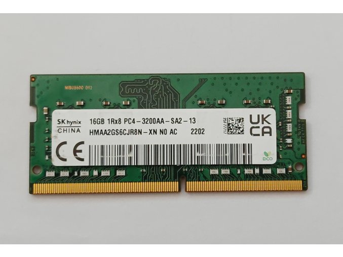 SK Hynix 16GB 1Rx8 PC4-3200AA-SA2-13  CHINA HMAA2GS6CJR8N-XN NO AC 2202