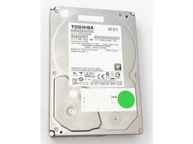 Toshiba 2TB 3.5 HDD 7200rpm 6GB/Sec