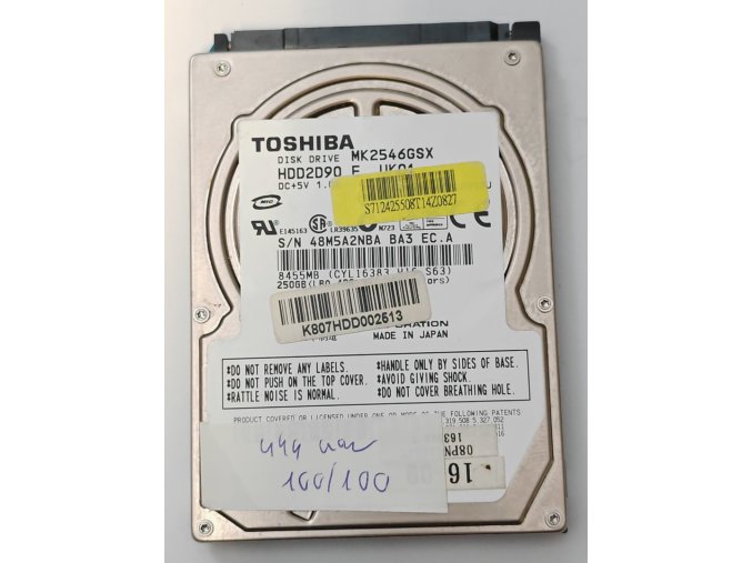 Toshiba 250GB 2.5 Sata HDD