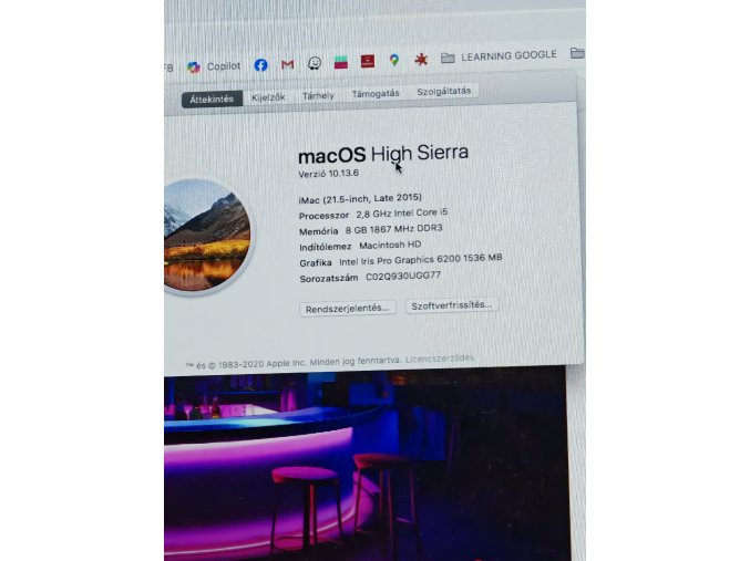 HGST 1TB on MacOS High Sierra operációs rendszerrel