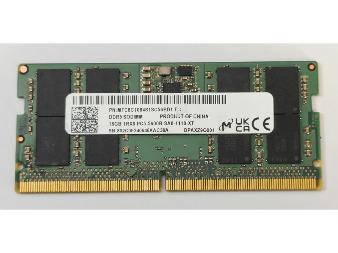 Micron 16GB DDR5 5600 PC5-44800 1Rx8 SODIMM Laptop Memory RAM MTC8C1084S1SC56BD1 BC