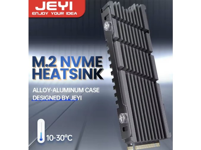JEYI Cooler II 2280 M.2 NVMe SSD Heatsink – Hatékony hűtés magnézium-alumínium ötvözetből