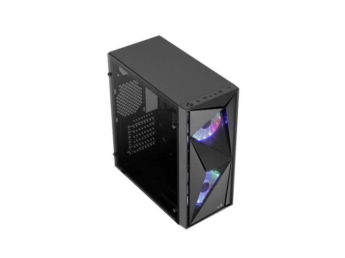 Aerocool Glider Tempered Glass számítógépház, Mid-Tower, tápegység nélkül, ATX, Fekete