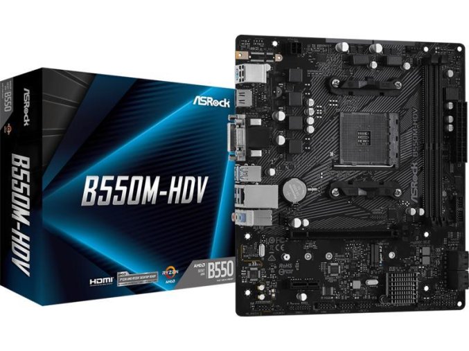 ASRock B550M-HDV Alaplap (AM4, PCIe 4.0, mATX)