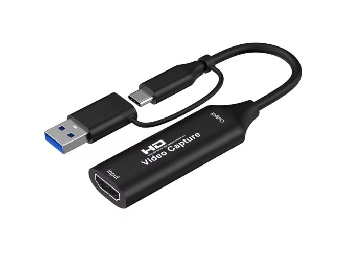 1080P Capture Card – HDMI-kompatibilis 4K-támogatás USB-A/USB-C (USB 2.0) – OBS Studio, PotPlayer, QT Player