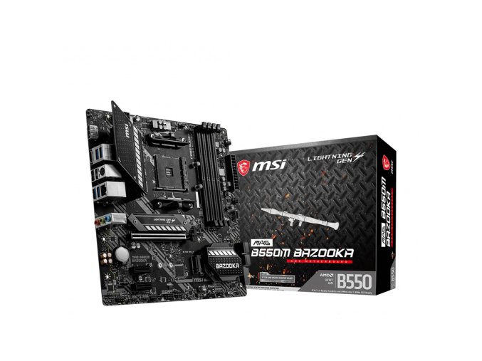 MSI MAG B550M BAZOOKA (microATX) — AMD B550, Socket AM4, DDR4, 2×M.2, 128GB RAM OEM alaplap