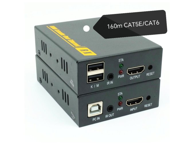 NAVCEKER HDMI KVM Extender – 160 méter, TCP/IP, IR, USB, HDMI, CAT5e/6