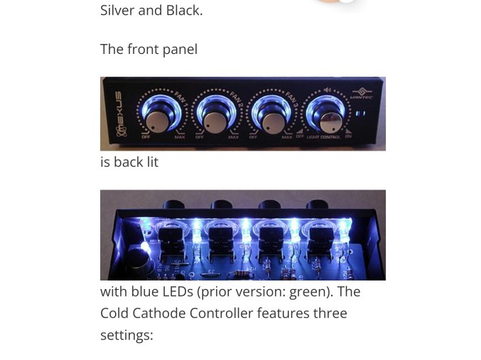 Vantec Nexus NXP205 többventilátoros szabályzó
