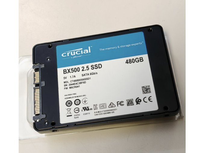 Cruical BX500 480GB SATA SSD 100/40% állapot