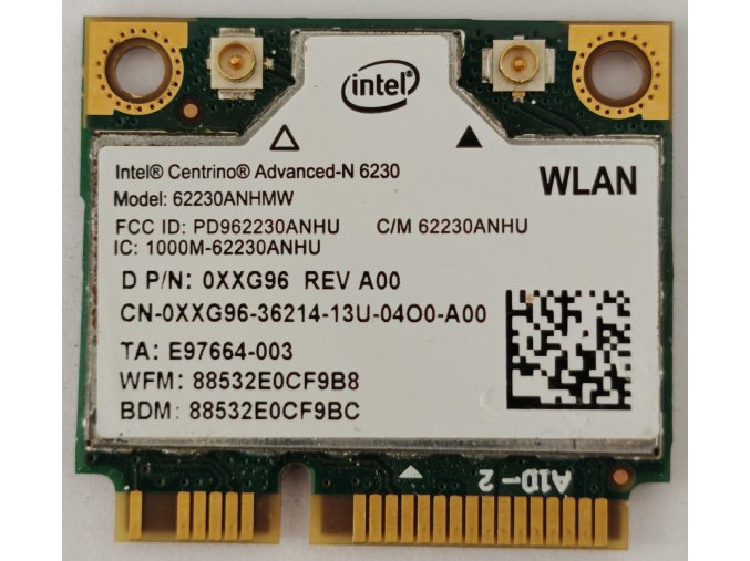 Intel Centrino Advanced-N 62230ANHMW 6230 vezeték nélküli+ BLUETOOTH 3.0 WiFi WLAN KÁRTYA