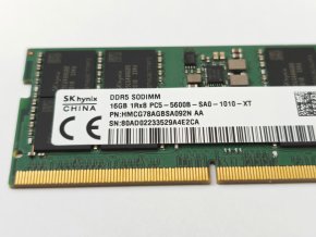 Hynix 16GB 5600 MHz DDR5 SODIMM laptop memória