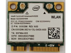 Intel Centrino Advanced-N 62230ANHMW 6230 vezeték nélküli+ BLUETOOTH 3.0 WiFi WLAN KÁRTYA