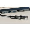 8 az 1-ben USB + Type-C HUB dokkoló állomás — 3,5 mm audió jack, Micro SD/SD kártyaolvasó, USB 3.0/2.0 portok (double head)