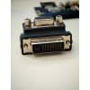 DVI - VGA átalakító adapter, 1x DVI dugó 24+5 pól. - 1x VGA aljzat 90°, fekete