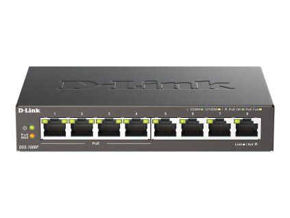 D-Link DGS-1008P 8x 1000 Desktop Switch, 4PoE port