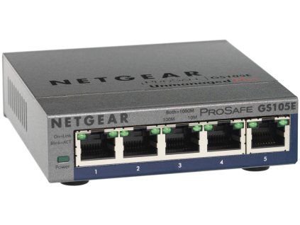NETGEAR 5xGb Plus Switch, web monit.GS105E
