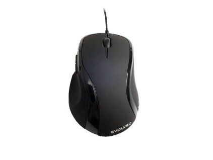 EVOLVEO ML-507B/Ergonomická/Laserová/Pre pravákov/1 600 DPI/Drôtová USB/Čierna