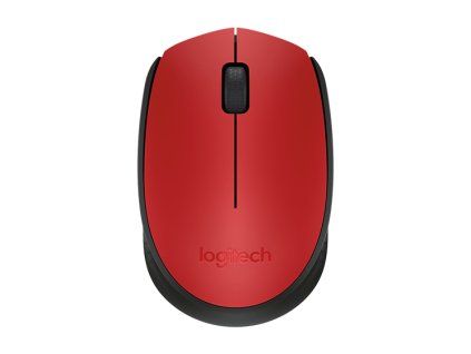 Logitech M171/Kancelárska/Optická/1 000 DPI/Bezdrôtová USB/Čierna-červená