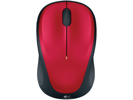 Logitech M235/Cestovná/Optická/1 000 DPI/Bezdrôtová USB/Čierna-červená