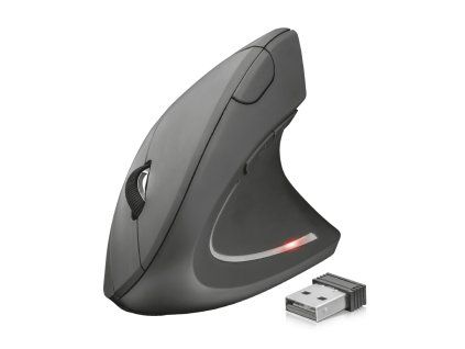 TRUST Verto/Vertikálna/Optická/Pre pravákov/1 600 DPI/Bezdrôtová USB/Čierna