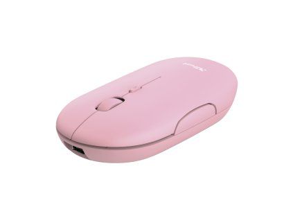 TRUST PUCK/Cestovná/Optická/1 600 DPI/USB+BT/Ružová
