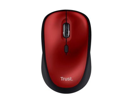 TRUST YVI+/Kancelárska/Optická/Pre pravákov/1 600 DPI/Bezdrôtová USB/Červená