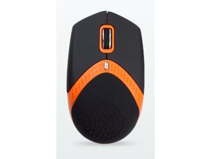 AMEI AM-M101O/Ergonomická/Optická/1 600 DPI/Drôtová USB/Čierna-oranžová
