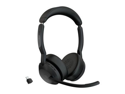Jabra Evolve2 55/Stereo/ANC/USB-C/BT-USB/Bezdrôt/MS/Čierna