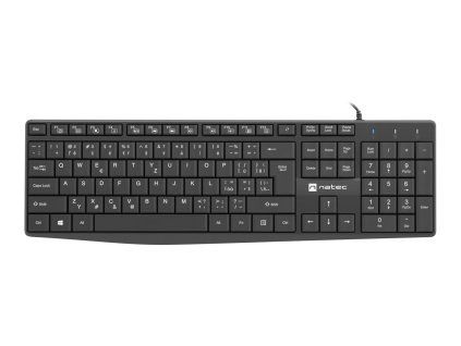 Natec klávesnica Nautilus 2/Drôtová USB/ CZ- SK layout/Čierna