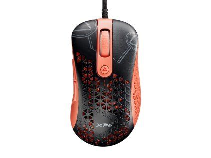 Adata XPG Slingshot Mera Edition/Herná/Optická/Pre pravákov/12 000 DPI/Drôtová USB/Čierna-oranžová