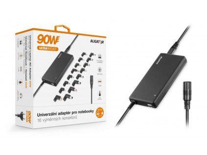 Univerzálny adaptér pre notebooky so 16 výmennými konektormi a USB, 90W