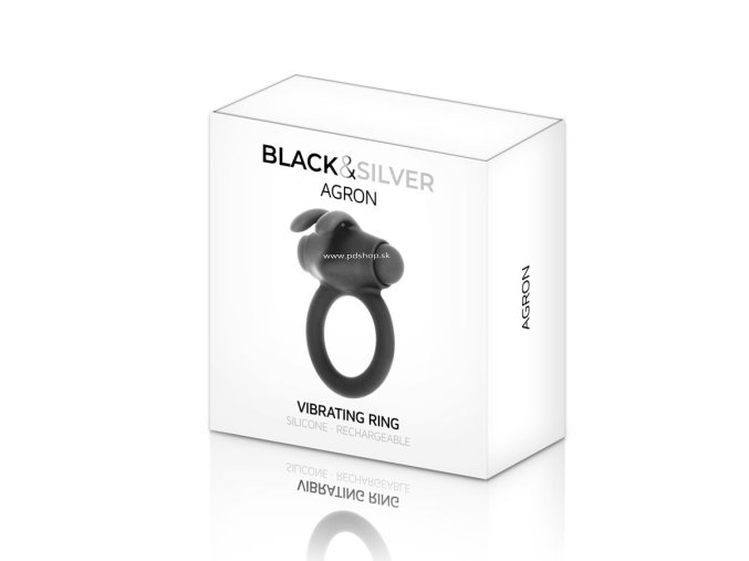 12656 1 black silver agron cock ring