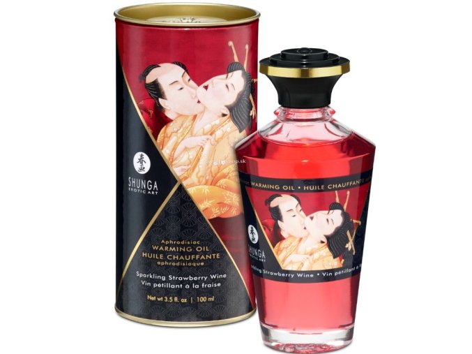 17444 shunga aphrodisiac warming oil sparkling strawberry wine 100 ml