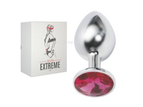 rosebud gold buttplug with red crystal big (1)