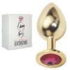 rosebud gold buttplug with red crystal big