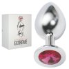 rosebud gold buttplug with red crystal big