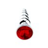 5 ball silver buttplug with red crystal (2)