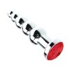 5 ball silver buttplug with red crystal (1)