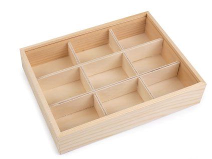 9704 dreveny box organizer s posuvnym vekom